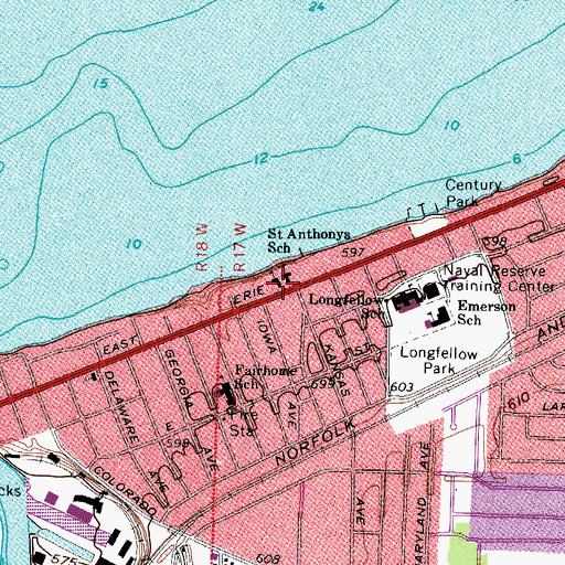 Topographic Map of Saint Anthony of Padua Roman Catholic Church, OH