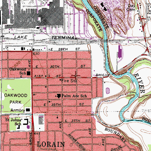 Topographic Map of Saint John Ukrainian Catholic Church, OH