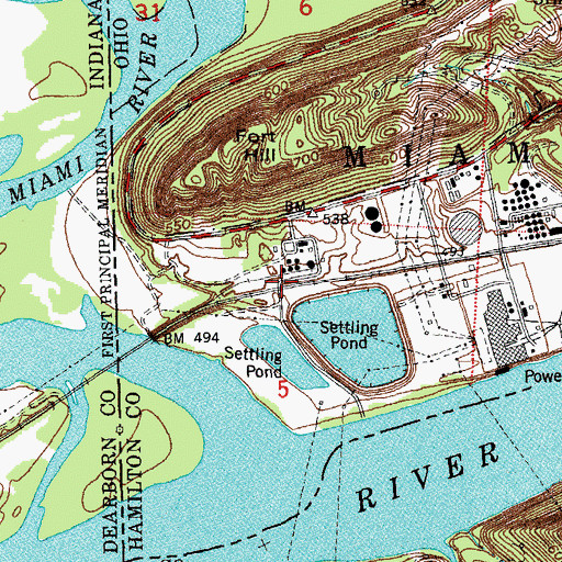 Topographic Map of Fort Hill Station, OH