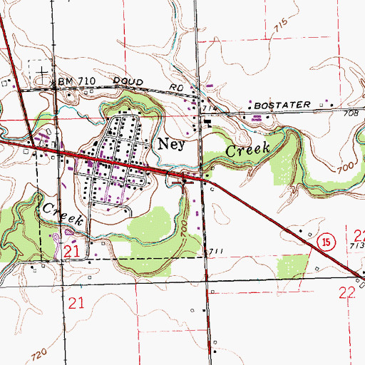 Topographic Map of Ney Church of God, OH