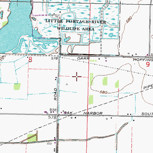 Topographic Map of Little Portage River Wildlife Area, OH