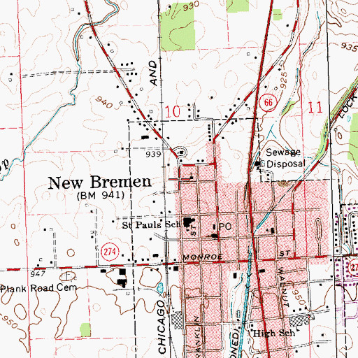 Topographic Map of Zion United Church of Christ, OH
