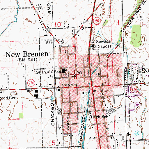 Topographic Map of Saint Pauls United Church of Christ, OH