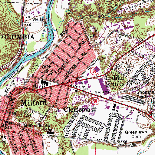 Topographic Map of Calvary United Methodist Church, OH