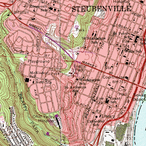 Topographic Map of Beatty Park Number 2, OH