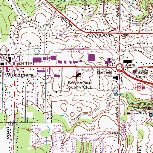 Topographic Map of Beechmont Country Club, OH