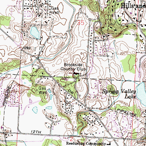 Topographic Map of Brookside Country Club, OH