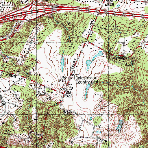 Topographic Map of Coldstream Country Club, OH