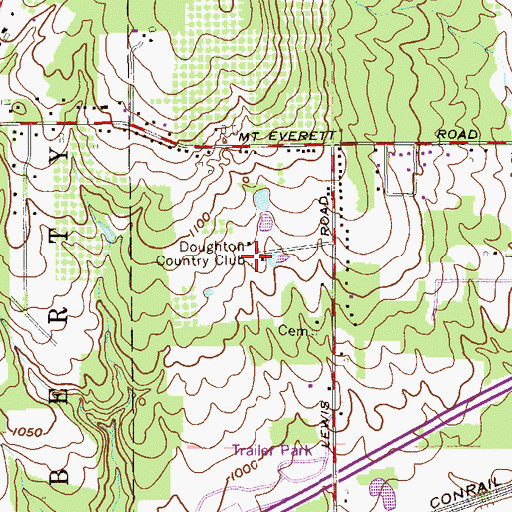 Topographic Map of Doughton Country Club, OH