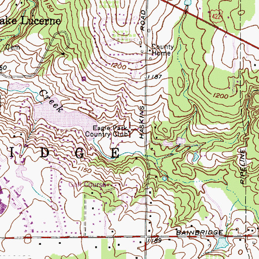 Topographic Map of Eagle Park Country Club, OH