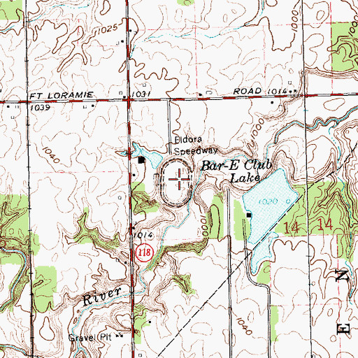 Topographic Map of Eldora Speedway, OH