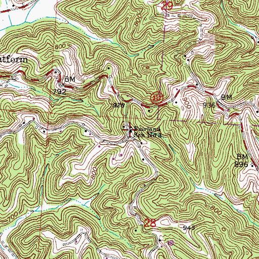 Topographic Map of Fairland School Number 3, OH