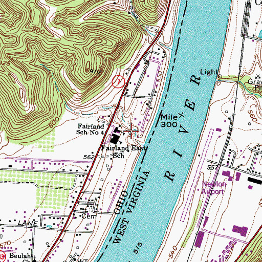 Topographic Map of Fairland School Number 4, OH