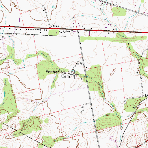 Topographic Map of Fenner Number 1 Cemetery, OH