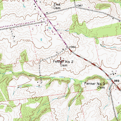 Topographic Map of Fenner Number 2 Cemetery, OH