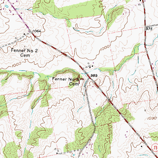 Topographic Map of Fenner Number 3 Cemetery, OH