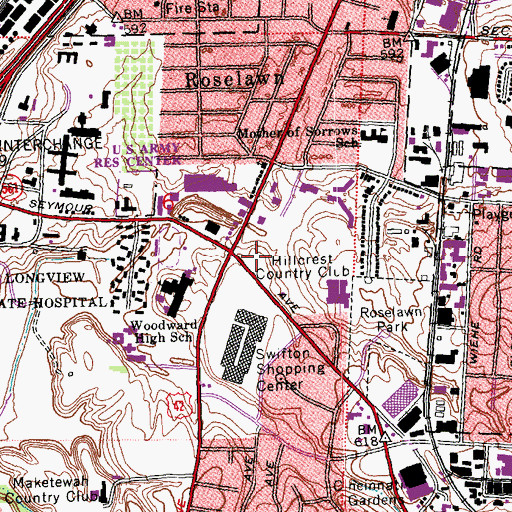 Topographic Map of Crest Hills Country Club (historical), OH