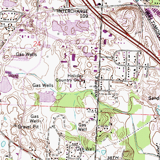 Topographic Map of Holiday Country Club, OH