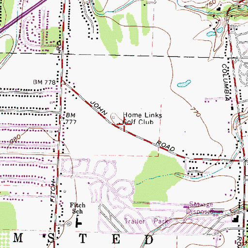 Topographic Map of Home Links Golf Club, OH