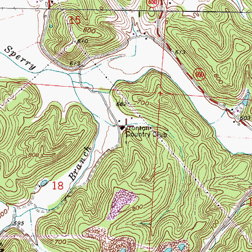 Topographic Map of Ironton Country Club, OH