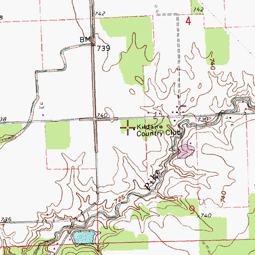 Topographic Map of Kildaire Country Club, OH