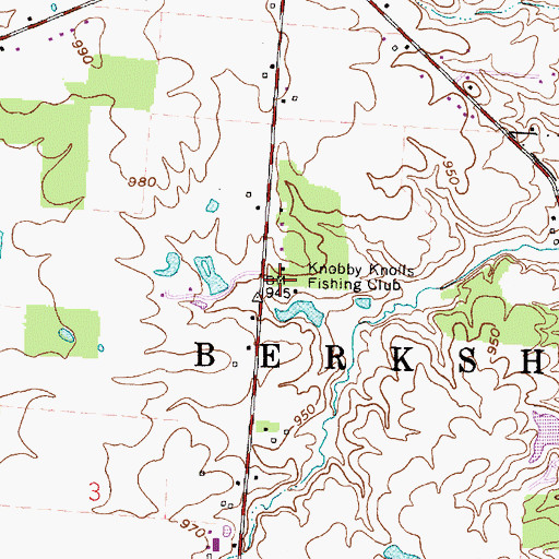Topographic Map of Knobby Knolls Fishing Club, OH