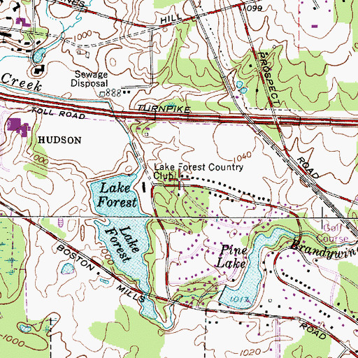 Topographic Map of Lake Forest Country Club, OH