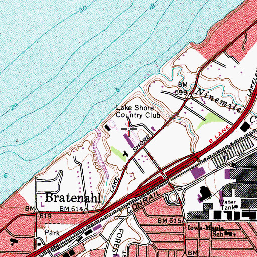 Topographic Map of Lake Shore Country Club, OH