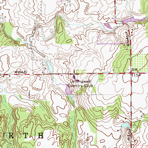 Topographic Map of Leffingwell Country Club, OH