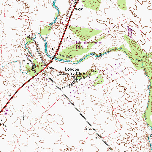 Topographic Map of London Country Club, OH