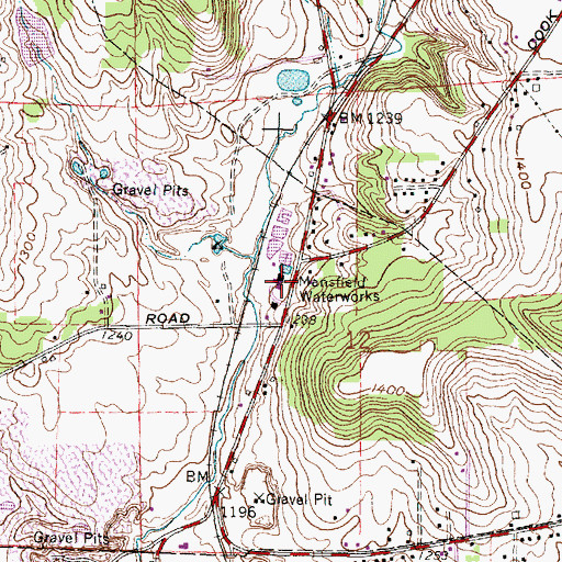 Topographic Map of Mansfield Water Treatment Plant, OH