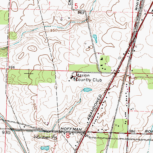 Topographic Map of Marion Country Club, OH