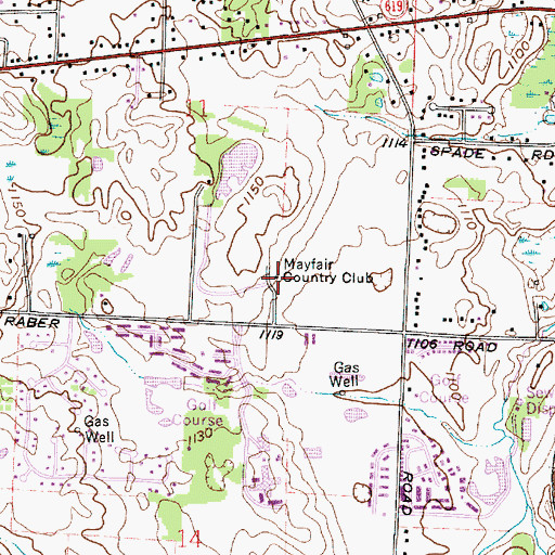 Topographic Map of Mayfair Country Club, OH