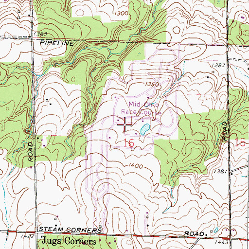 Topographic Map of Mid-Ohio Race Course, OH