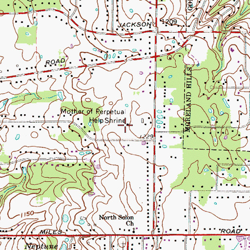 Topographic Map of Mother of Perpetual Help Shrine, OH