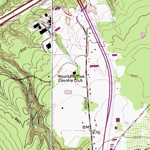 Topographic Map of Mountain View Country Club, OH