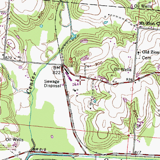 Topographic Map of Ohio State Penitentiary Junction City Branch, OH