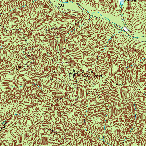 Topographic Map of Pond Run Lookout Tower, OH