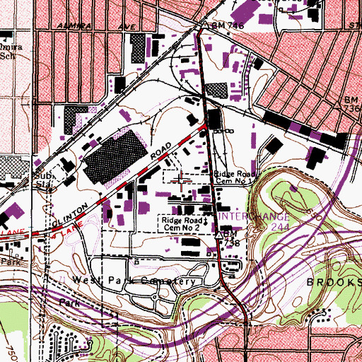 Topographic Map of Ridge Road Cemetery Number 1, OH