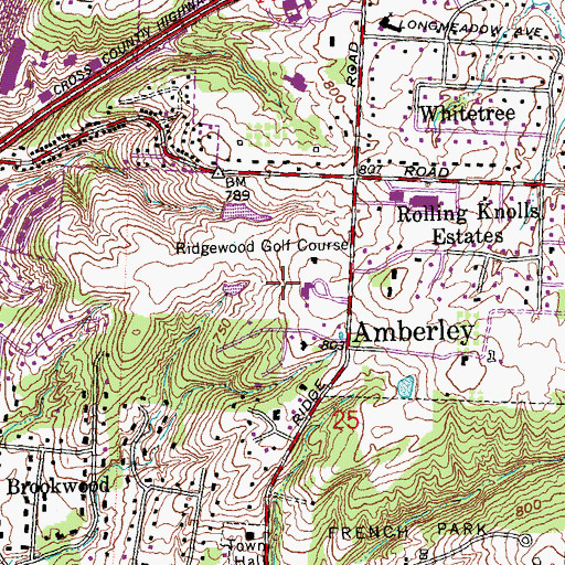 Topographic Map of Ridgewood Golf Course, OH