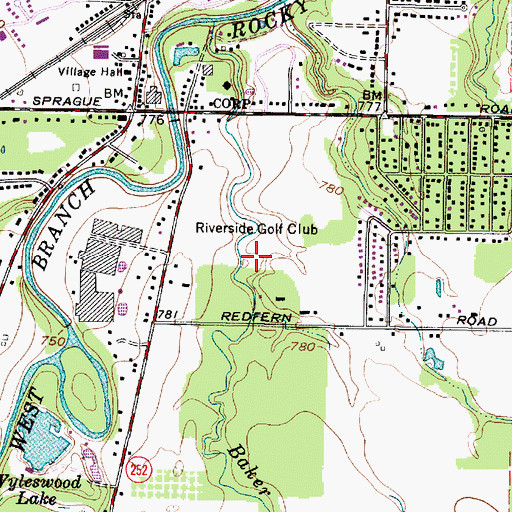 Topographic Map of Riverside Golf Club, OH