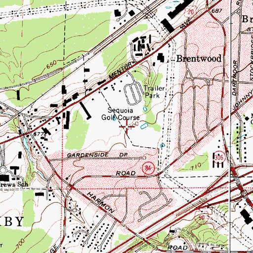 Topographic Map of Johnny Cake Ridge Golf Course, OH