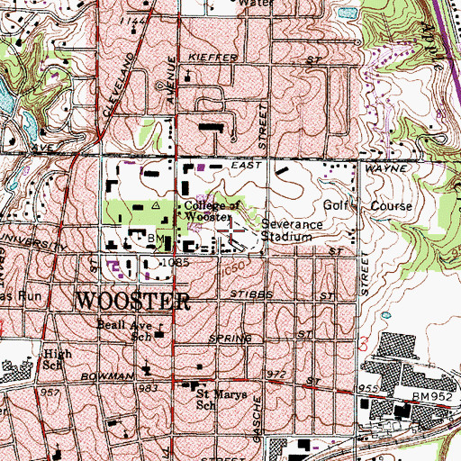 Topographic Map of Papp Stadium, OH