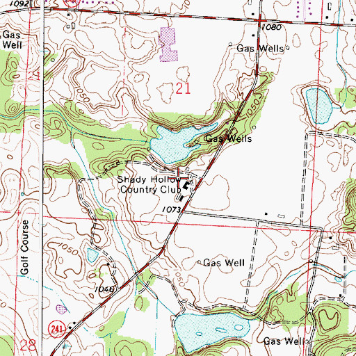 Topographic Map of Shady Hollow Country Club, OH