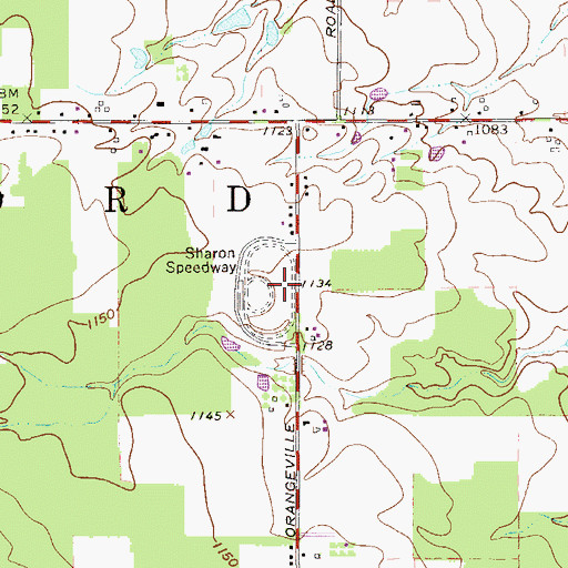 Topographic Map of Sharon Speedway, OH