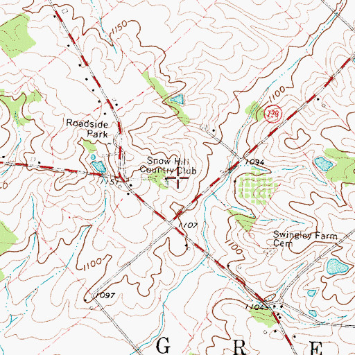 Topographic Map of Snow Hill Country Club, OH