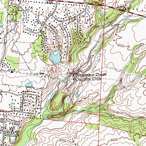 Topographic Map of Sycamore Creek Country Club, OH