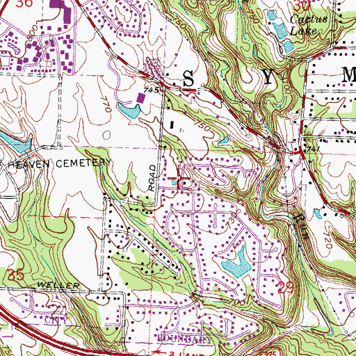 Topographic Map of Tanager Wood Golf Club, OH