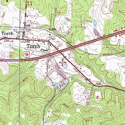 Topographic Map of Torch Speedway, OH