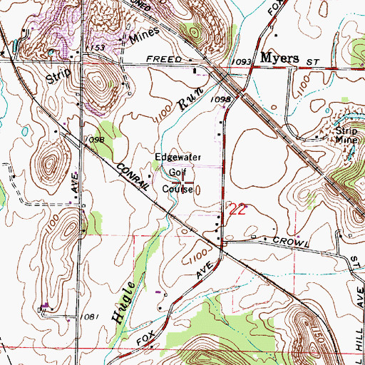 Topographic Map of Edgewater Golf Course, OH